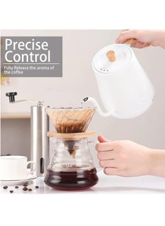 Generic Electric Kettle with Temperature Control 3 Presets Pour Over Electric Kettle for Coffee&Tea Quick Heating Hot Water Kettle Stainless Steel Inner Auto Shutoff Boil-Dry Protection 0.8L (White)  - Image 2