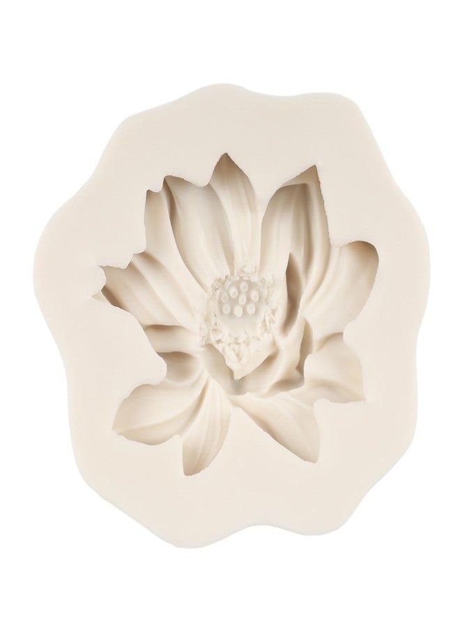 FCKEMLDS Rose Flower Silicone Mold Sunflower Peony Flower Fondant Mold Lotus Flowers Silicone Mold for Cake Decoration Chocolate Candy Polymer Clay Gum Paste Set of 4 - Image 4