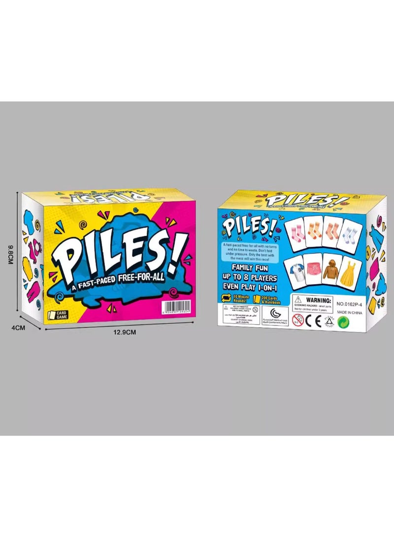 لعبة بطاقات Piles من الورق المقوّى، من 2 إلى 8 لاعبين، لعبة ذاكرة سريعة مدتها 10 دقائق مناسبة للعائلة والأطفال، لعبة مثالية لحفلات رأس السنة - Image 2
