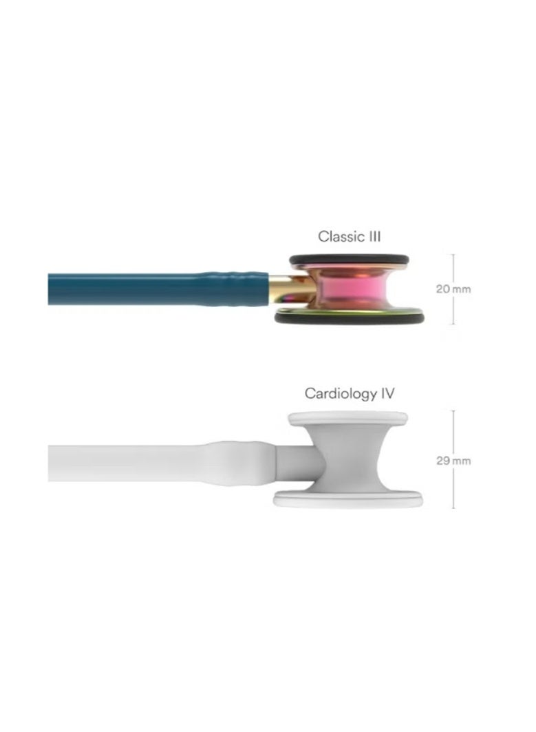 ثري أم ليتمان ستثيث 3M Littmann Classic III للمراقبة بتصميم قوس قزح الأزرق الكاريبي، أنبوب 27 بوصة، موديل 5807 - Image 2