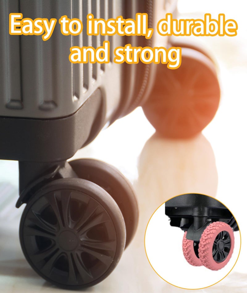 AGMITRAKA Trolley Suitcase Wheel Protectors 16PCS Durable Bag Covers for Trolley Suitcase Universal Fit Cover Luggage Guards Spinner Wheels for Shockproof (16) Pink/Blue/Yellow/Purple. - Image 4