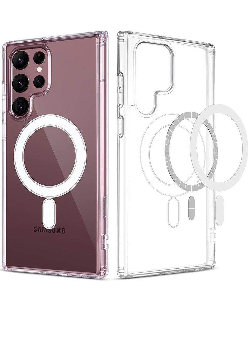 Clear Case for Samsung Galaxy S22 Ultra, Compatible with Mag-Safe Charging, Ultra Slim & Full Protective Shockproof Case Cover (Galaxy S22 Ultra, Clear) - Image 1
