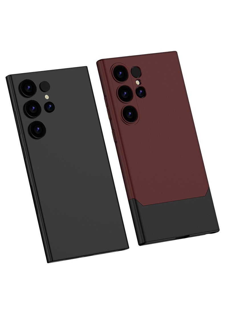 LEEKA Samsung Galaxy S24 Ultra Shockproof Tenon Splicing Structure Case with Drop-Resistant Design - Stylish Anti-Scratch Finish in Maroon  - Image 4
