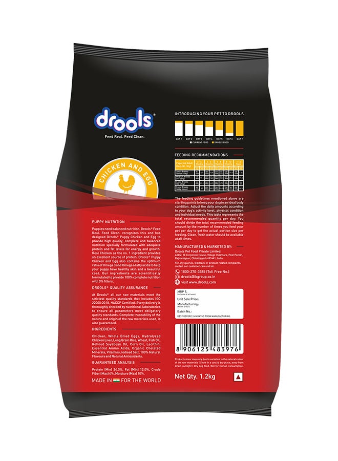 Drools Puppy Dry Dog Food  Chicken & Egg 1.2Kg  - Image 3