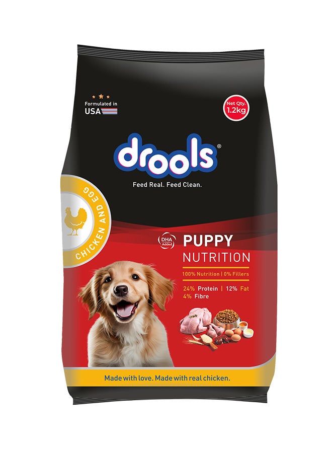 Drools Puppy Dry Dog Food  Chicken & Egg 1.2Kg  - Image 1