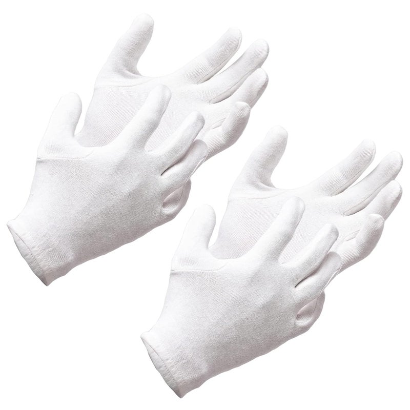 Kuber Industries Kuber Industries Hand Gloves | 2 Pair | Cotton Half Gloves | Sun Dust Protection Gloves for Men & Woman | Cloth Gloves For Driving, Biking, Cycling | Pollution Hand Gloves | White - Image 1