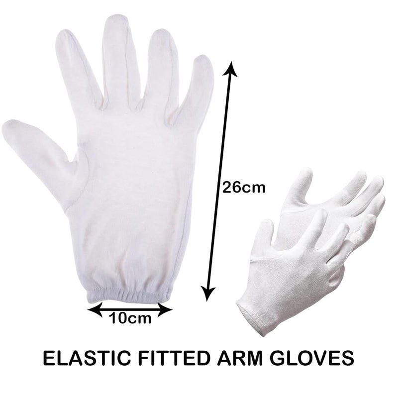 Kuber Industries Kuber Industries Hand Gloves | 2 Pair | Cotton Half Gloves | Sun Dust Protection Gloves for Men & Woman | Cloth Gloves For Driving, Biking, Cycling | Pollution Hand Gloves | White - Image 4