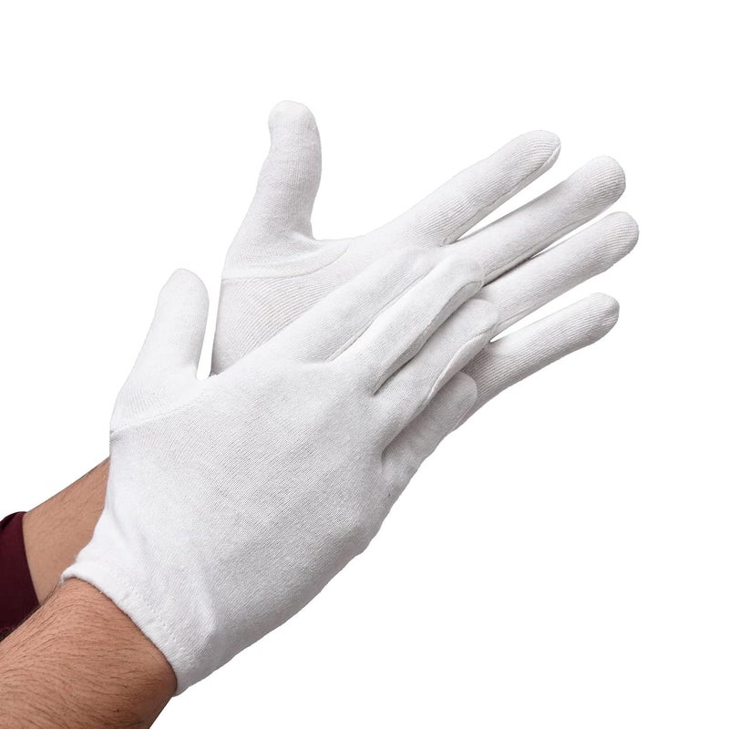 Kuber Industries Kuber Industries Hand Gloves | 2 Pair | Cotton Half Gloves | Sun Dust Protection Gloves for Men & Woman | Cloth Gloves For Driving, Biking, Cycling | Pollution Hand Gloves | White - Image 2
