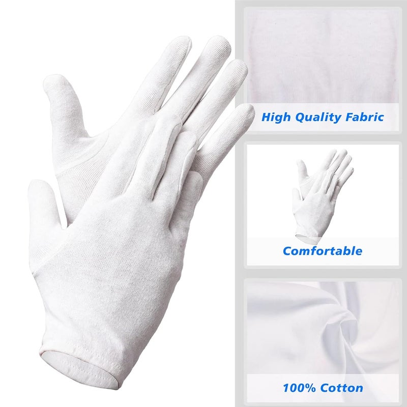 Kuber Industries Kuber Industries Hand Gloves | 2 Pair | Cotton Half Gloves | Sun Dust Protection Gloves for Men & Woman | Cloth Gloves For Driving, Biking, Cycling | Pollution Hand Gloves | White - Image 3