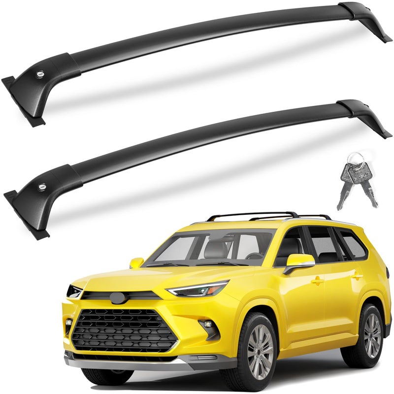 KINGGERI Lockable 260LBS Roof Rack Cross Bars Compatible with Toyota Grand Highlander Lexus TX 2024 2025with Flush Side Rails Heavy Duty Aluminum Roof Rails Crossbars Rooftop Luggage Racks