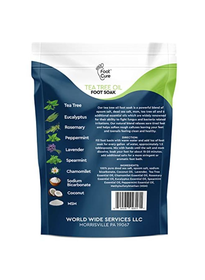 Foot Cure نقع القدم بالزيت مع ملح إبسوم - صنع في الولايات المتحدة الأمريكية - لرائحة القدم، وفطريات أظافر القدم، والقدم الرياضية، وتليين مسامير القدم وتسكين آلام القدمين المتعبة، وباديكير سبا في المنزل - 16 أونصة  - Image 2