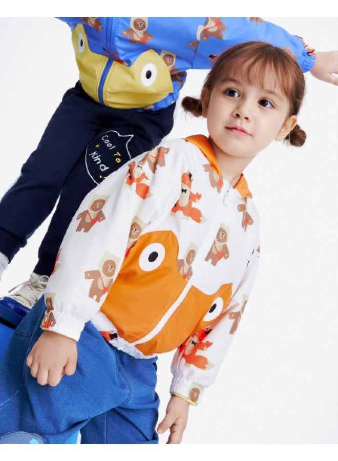 Annil Kids' Animal Print Color-block Pocket Jacket For Boys & Girls (spring/autumn) - Image 1