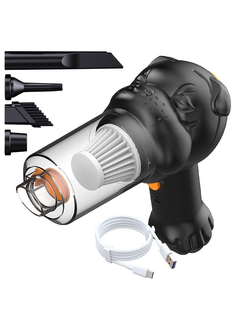 Generic 4 In 1 Car Vacuum and home Vacuum Cleaner High Power Cordless Hand Vacuum | Portable Dog Head Shape Dust Cleaner Quiet Car Vacuums For Car, Desk, Pet Hair  - Image 1