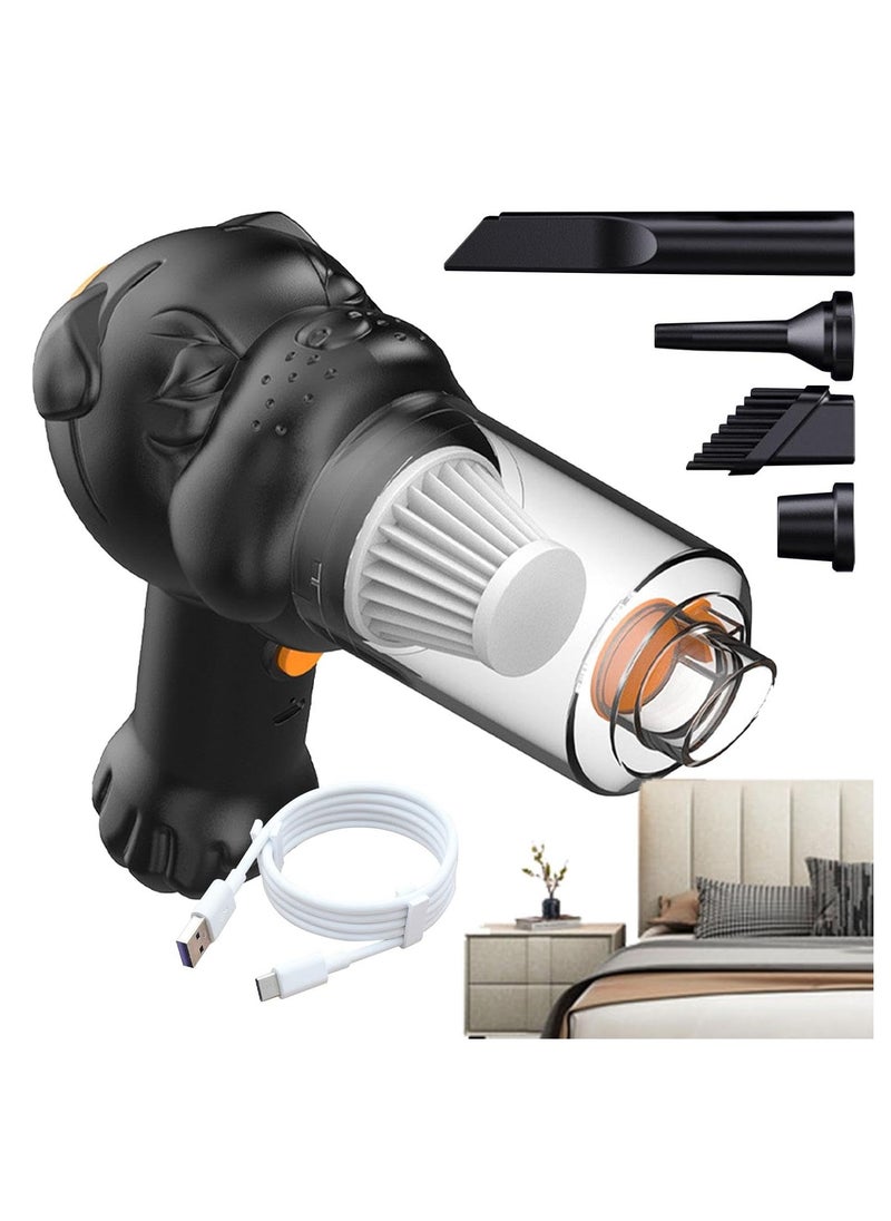 Generic 4 In 1 Car Vacuum and home Vacuum Cleaner High Power Cordless Hand Vacuum | Portable Dog Head Shape Dust Cleaner Quiet Car Vacuums For Car, Desk, Pet Hair  - Image 4