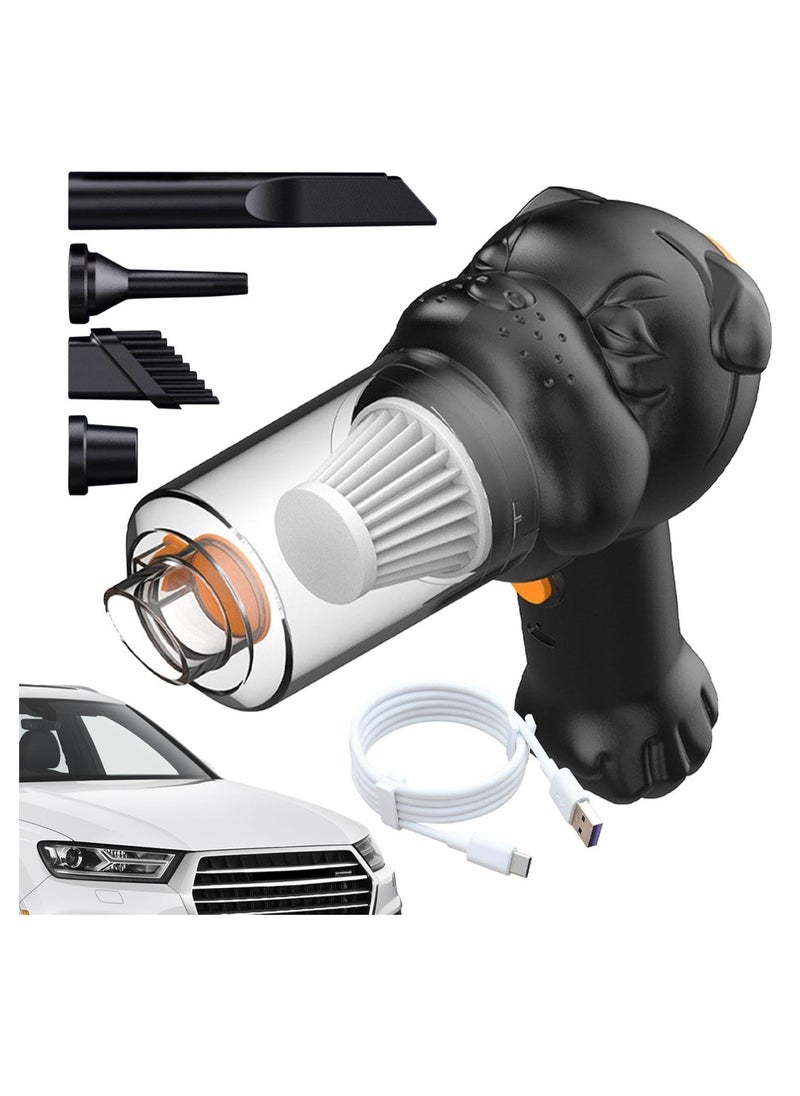 Generic 4 In 1 Car Vacuum and home Vacuum Cleaner High Power Cordless Hand Vacuum | Portable Dog Head Shape Dust Cleaner Quiet Car Vacuums For Car, Desk, Pet Hair  - Image 5