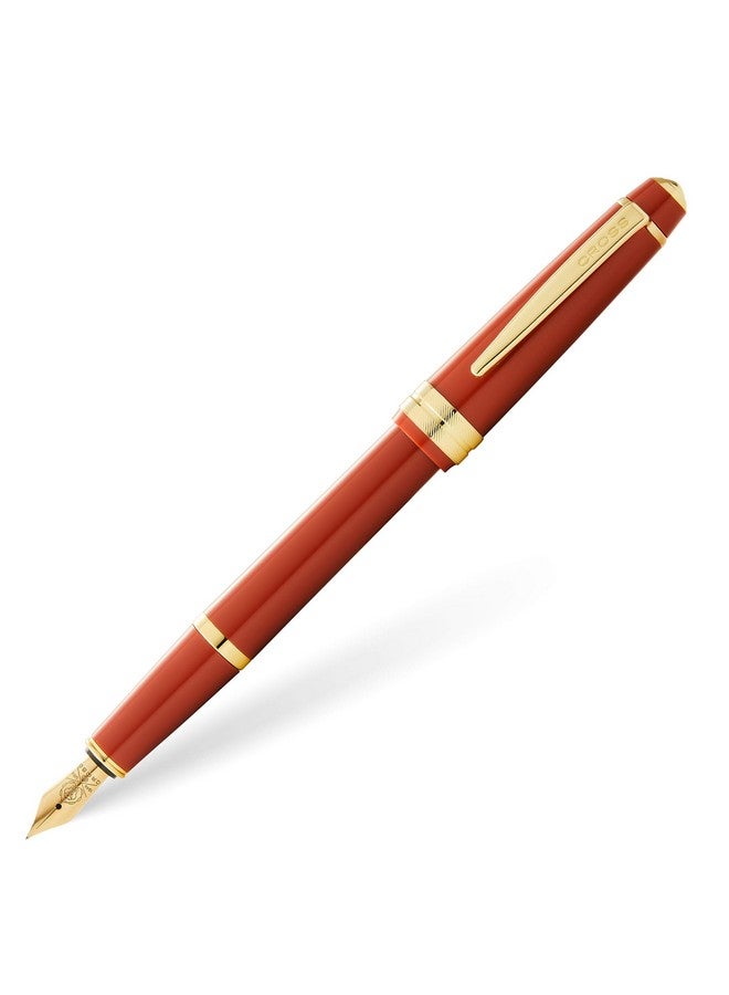 Cross Bailey Light Polished Amber Resin and Gold Tone Fountain Pen - FINE Nib - Image 1