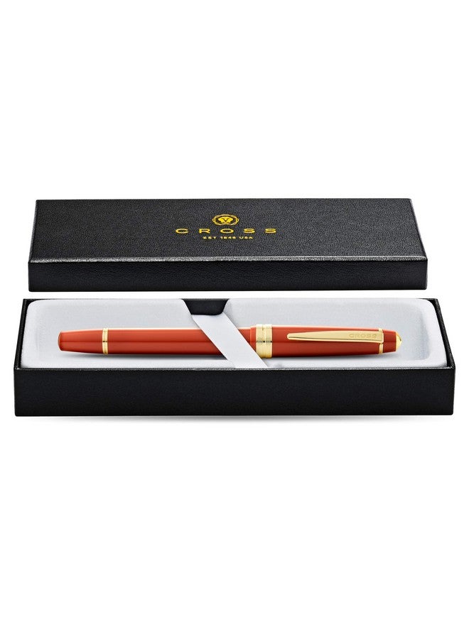 Cross Bailey Light Polished Amber Resin and Gold Tone Fountain Pen - FINE Nib - Image 3