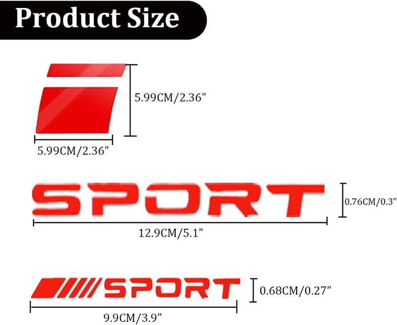 Pincuttee 14pcs Car Decal Stickers,Wheel Rim Decal Sticker,Sport Logo Reflective Stickers,Sport Emblem Car Rear Bumper Sticker,Rear Mirror Decals for All Vehicles(Red,14PCS) - Image 2