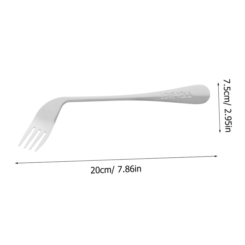 Angled Fork and Spoon Utensil Set Disabled Elderly Patient Food Feeding Aid - Image 3