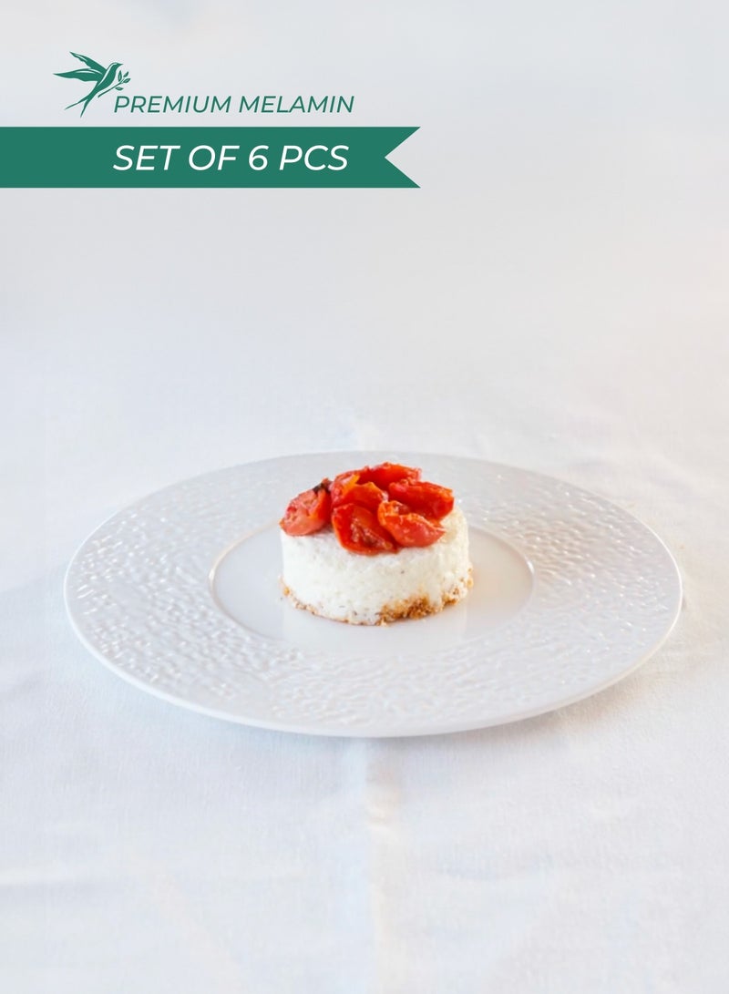 Baci milano Set of 6 Wide Rim Melamine Dinner Plate Luna Diam. 32 H 1,5 Baci Milano - Image 1