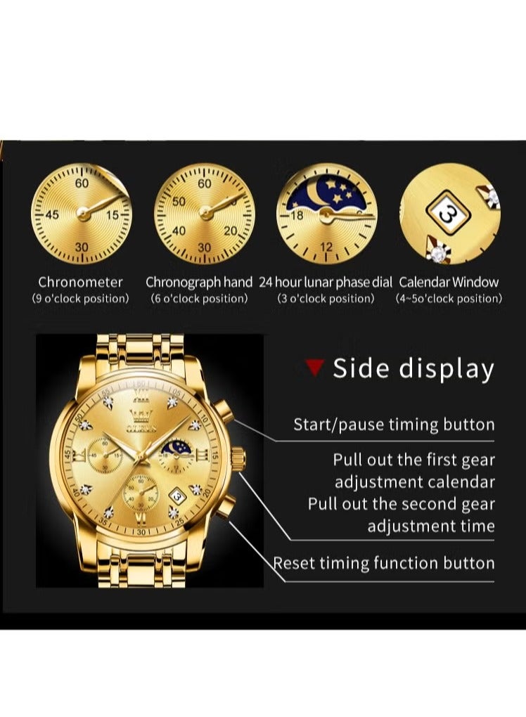 أوليفز ساعات رجالية كوارتز ستانلس ستيل مقاومة للماء 2858 - Image 4