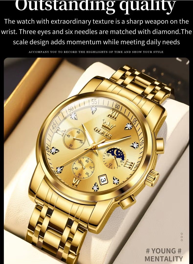 أوليفز ساعات رجالية كوارتز ستانلس ستيل مقاومة للماء 2858 - Image 3