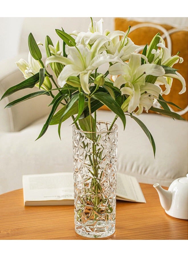 Arabest Creative Clear Glass Vase Craft Aesthetic Decorative Small Flower Vase Hydroponic Plant Desktop Ornament Modern Irregularity Vase for Flowers Rose Home and Office - Image 1