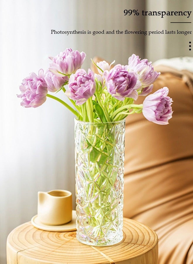 Arabest Creative Clear Glass Vase Craft Aesthetic Decorative Small Flower Vase Hydroponic Plant Desktop Ornament Modern Irregularity Vase for Flowers Rose Home and Office - Image 3