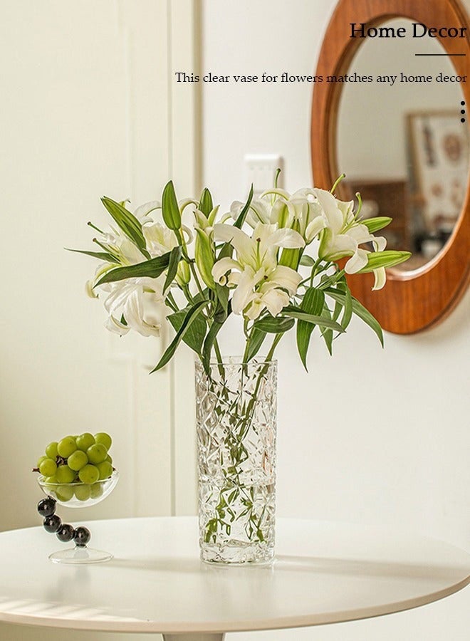 Arabest Creative Clear Glass Vase Craft Aesthetic Decorative Small Flower Vase Hydroponic Plant Desktop Ornament Modern Irregularity Vase for Flowers Rose Home and Office - Image 2