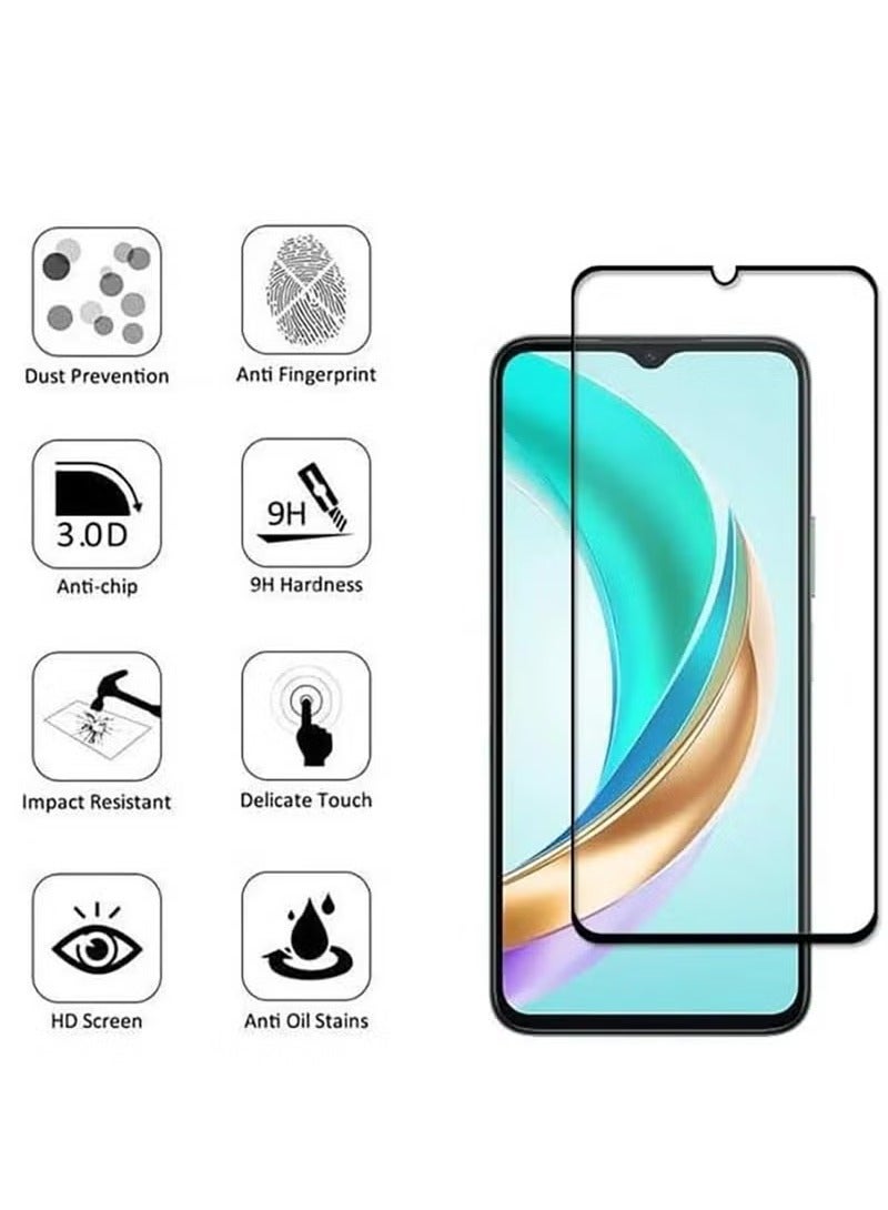 Full Coverage Tempered Glass Screen Protector Compatible with Huawei Honor X6B - Black Frame  - Image 2