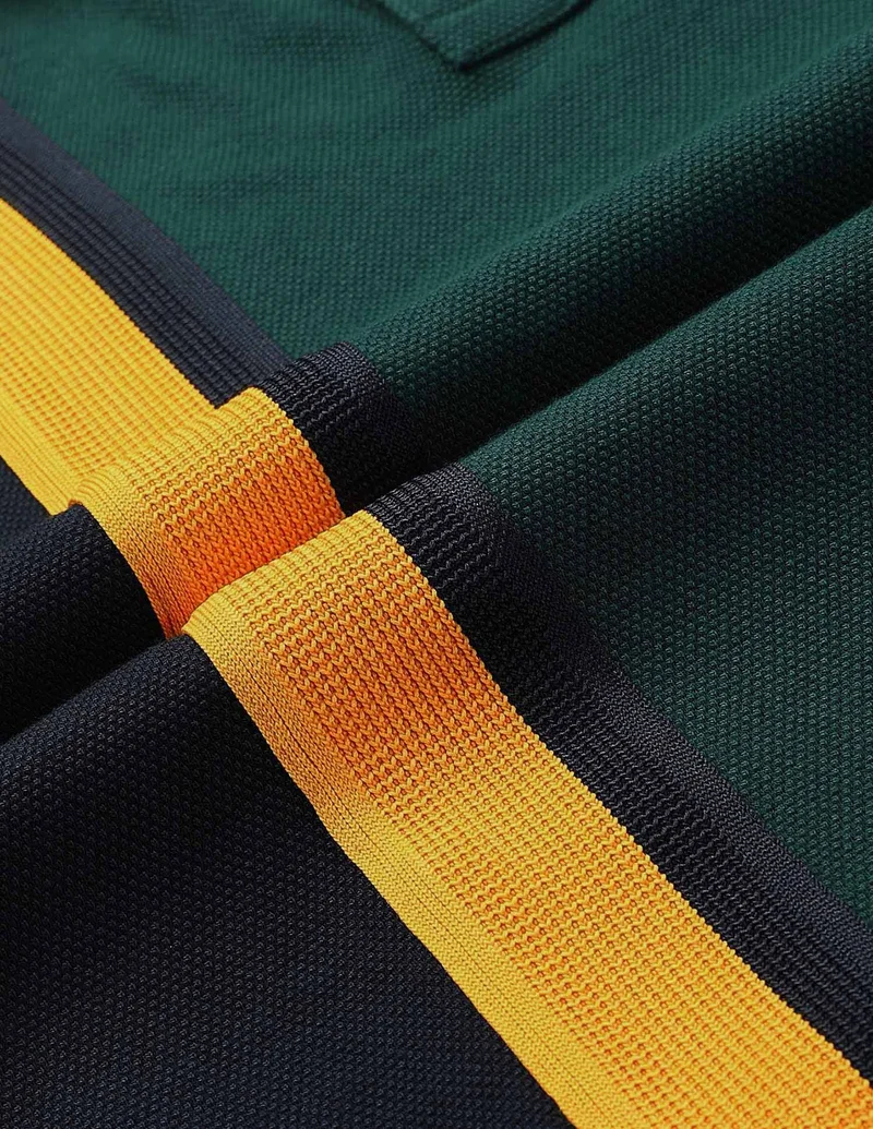 Arrow Dark Green Colourblocked Regular Fit Polo Shirt for Men | Best Price UAE