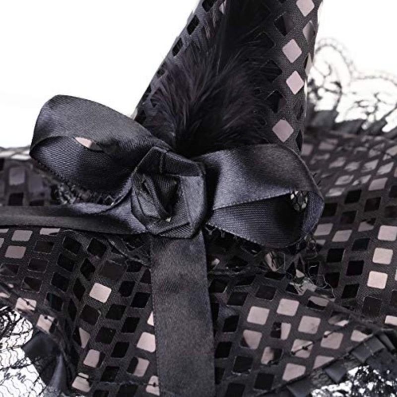 Halloween Witch Hat Headband for Halloween Costume Dress up Party Supplies, 10.6 * 9inch Black - Image 4