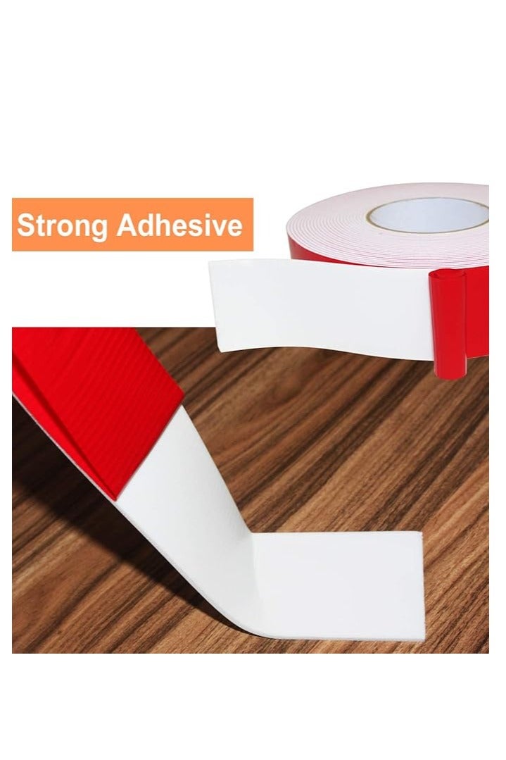 Midwest شريط لاصق رغوي مزدوج الجوانب، 1" × 5 ياردات، شريط لاصق قوي مقاوم للعوامل الجوية للاستخدام الداخلي والخارجي، للتثبيت في السيارات، الزينة والتشطيب، شريط تشطيب السيارة، ديكور المنزل، إطار الصور (أحمر) - Image 4