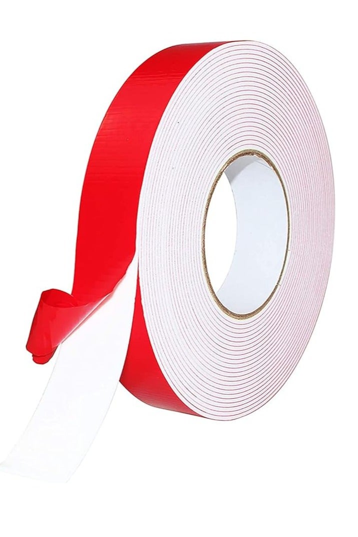Midwest شريط لاصق رغوي مزدوج الجوانب، 1" × 5 ياردات، شريط لاصق قوي مقاوم للعوامل الجوية للاستخدام الداخلي والخارجي، للتثبيت في السيارات، الزينة والتشطيب، شريط تشطيب السيارة، ديكور المنزل، إطار الصور (أحمر) - Image 1