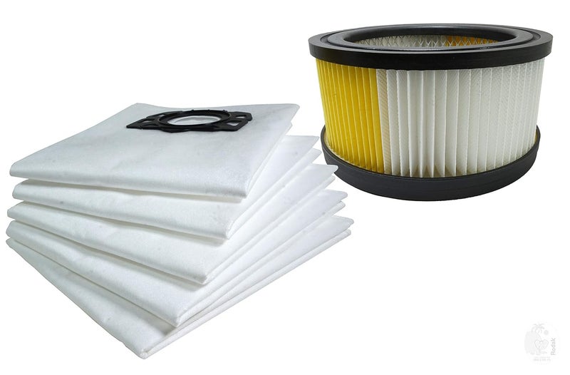 RODAK RODAK 1 Nano Coated Cartridge Filter And 5 Fleece Filter Bags Compatible With Karcher WD 4 and WD 5 Imported - Image 1