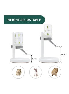 Excefore Hamster Water Bottle for Glass Tank No Drip Hamster Water Bottle with Stand Holder Adjustable Leak-Proof Small Animal Water Bottles for Hamsters Gerbils Rats Hedgehogs 4oz White  - Image 2