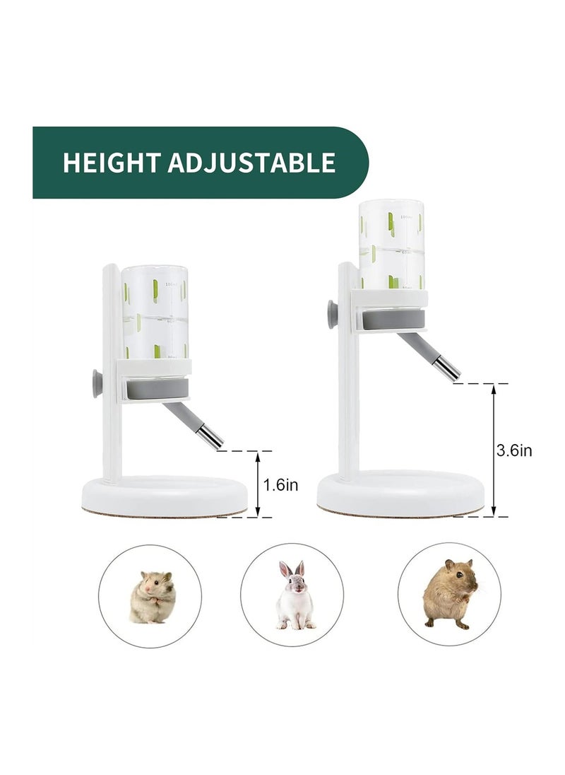 Excefore Hamster Water Bottle for Glass Tank No Drip Hamster Water Bottle with Stand Holder Adjustable Leak-Proof Small Animal Water Bottles for Hamsters Gerbils Rats Hedgehogs 4oz White  - Image 2
