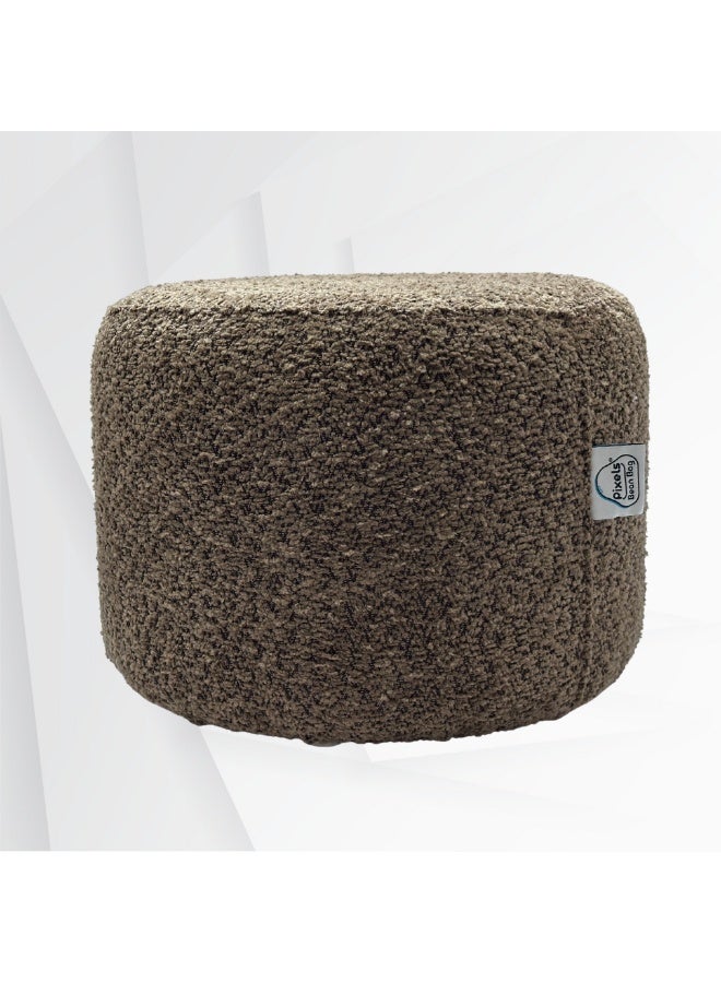 PixelsBeanBag Round Ottoman, Bouclé Fabric, for Living Room and Bedroom - Image 2