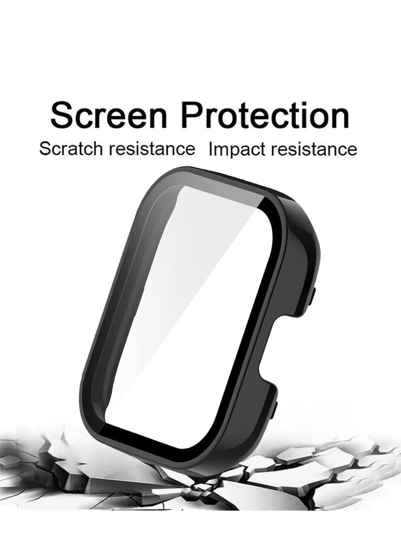 KASTWAVE 2 Pcs Case With Tempered Glass Screen Protector Compatible for Xiaomi Redmi Watch 3, 9H Hardness All-round Protective Cover Ultra-thin Protective PC Case Cover, Pink and Black  - Image 3