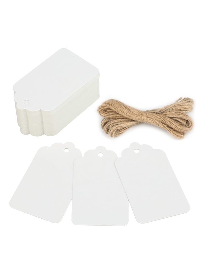 g2plus Gift Tags,100 PCS Paper Tags with 100 Feet Jute String for Arts and Crafts, Wedding Christmas Day Thanksgiving,7 cm X 4 cm - Image 1