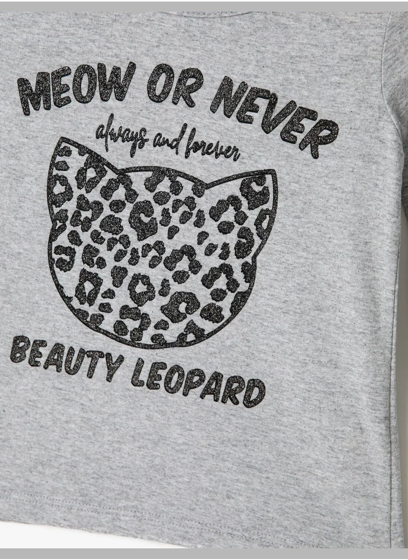 كوتون Printed Long Sleeve T-Shirt Crew Neck Cotton