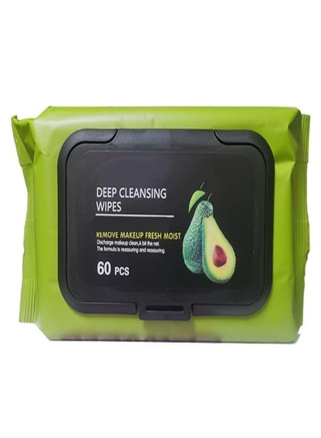 UMADEV Daily Cleansing Face Wipes Clean & Glow Makeup Remover Wipe for Face with Aloe Vera, Cucumber & Vitamin E | Avocado Wet Tissue for Face | Hydrating, Refreshing, Soothing (60 pieces) - Image 1