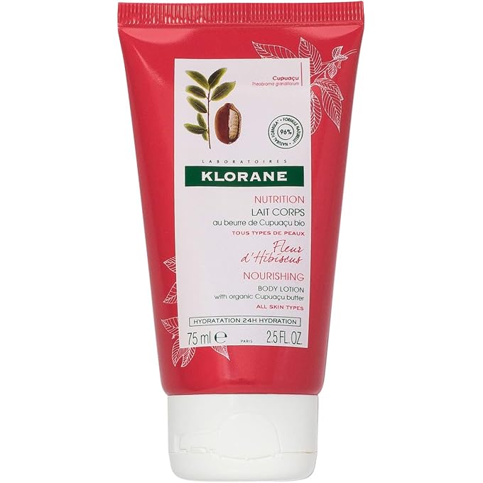 Klorane Hibiscus Flower Body Lotion with Organic Cupuacu Butter, Daily Moisturizing Emollient for All Skin Types, Non-Greasy, 2.5 oz. - Image 1