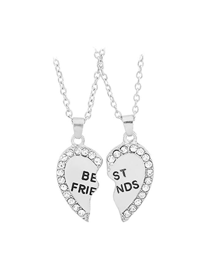 2-Piece Alloy Heart Shaped Pendent Necklace Set - Image 1