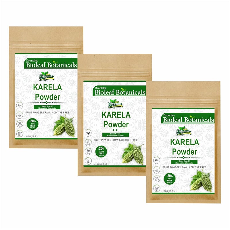 Drontika Wild & Pure مسحوق كاريلا من بيوليف بوتانيكالز - القرع المر - مومورديكا تشارانتي 100% طبيعي خالص يدعم إدارة مستوى السكر في الدم والهضم والتخلص من السموم - عشبة أيورفيدا خالية من المواد الكيميائية 300 جرام - Image 1