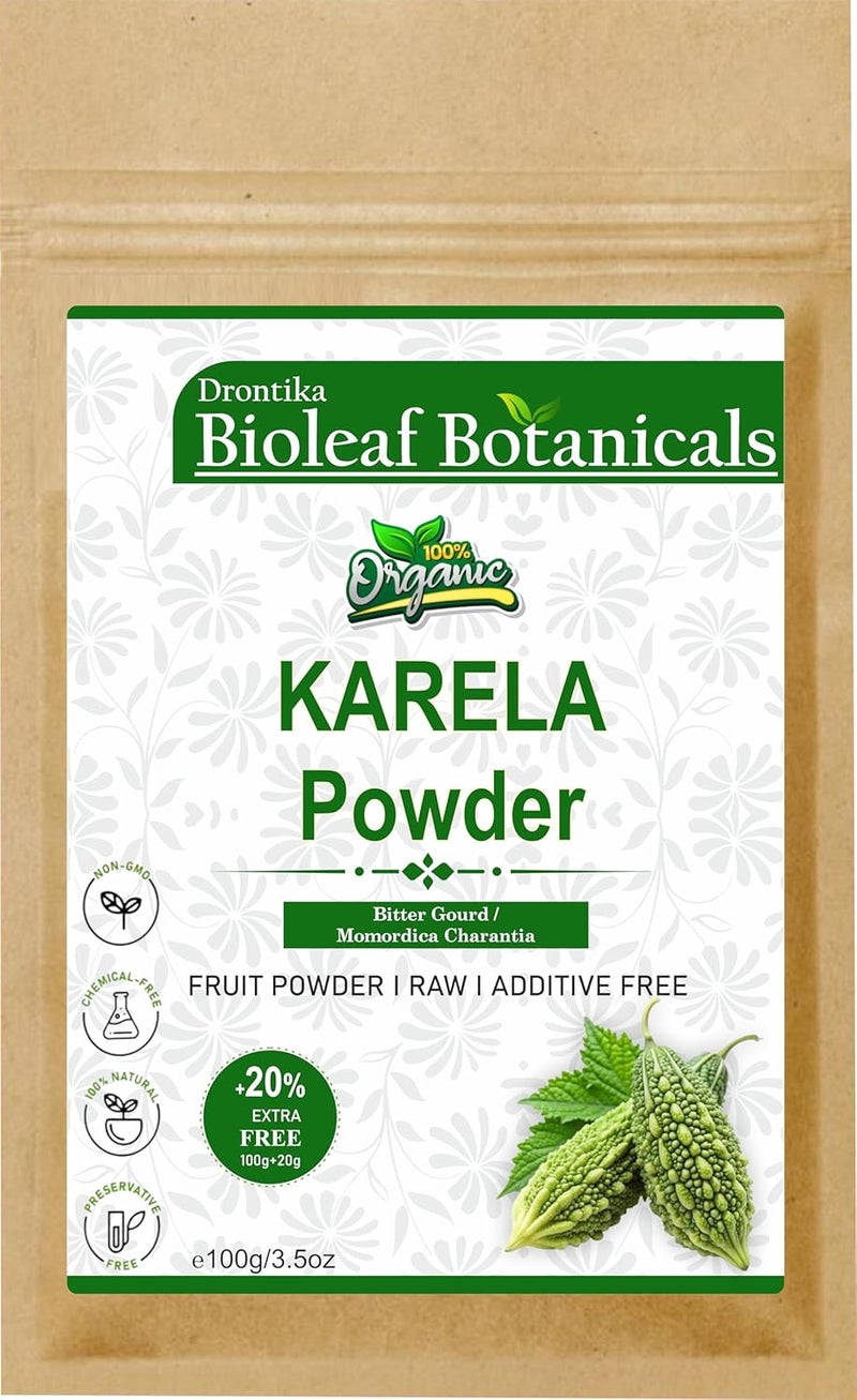 Drontika Wild & Pure مسحوق كاريلا من بيوليف بوتانيكالز - القرع المر - مومورديكا تشارانتي 100% طبيعي خالص يدعم إدارة مستوى السكر في الدم والهضم والتخلص من السموم - عشبة أيورفيدا خالية من المواد الكيميائية 300 جرام - Image 5