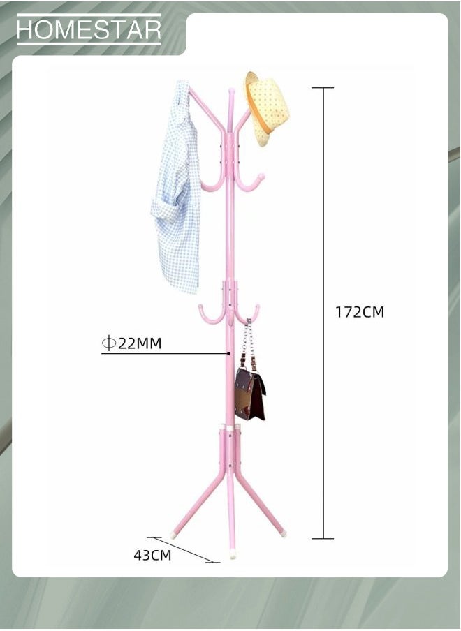 HOMESTAR Metal Freestanding Coat Rack,Stainless Steel Coat Rack Stand with 9 Hooks for Hanging Scarf, Bag,Jacket, Hall Tree Hanger Holder Stand  - Image 2