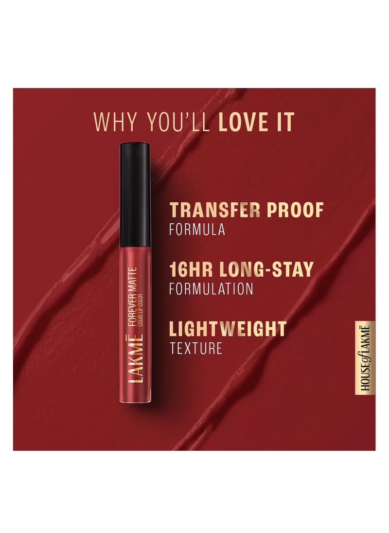 LAKME Lakme Forever Matte Liquid Lip 33 Pink Parfait  - Image 4