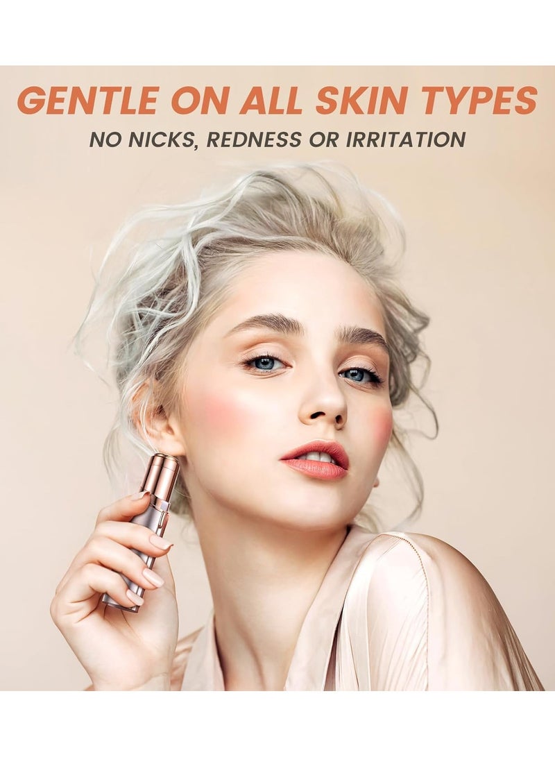 Facial Hair Remover for Women, USB Electric Eyebrow Shaver, Painless Trimmer for Body, Lips, Chin with LED Light & 1 Replacement Head - Image 4