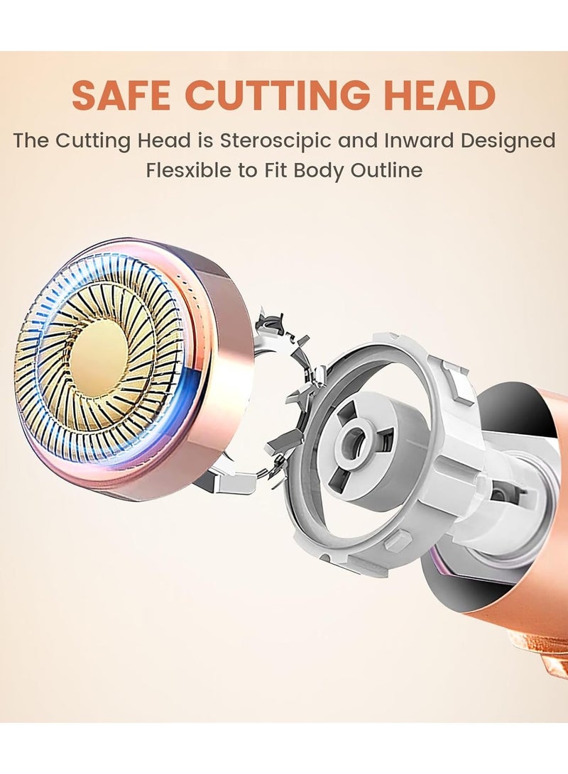 Facial Hair Remover for Women, USB Electric Eyebrow Shaver, Painless Trimmer for Body, Lips, Chin with LED Light & 1 Replacement Head - Image 3